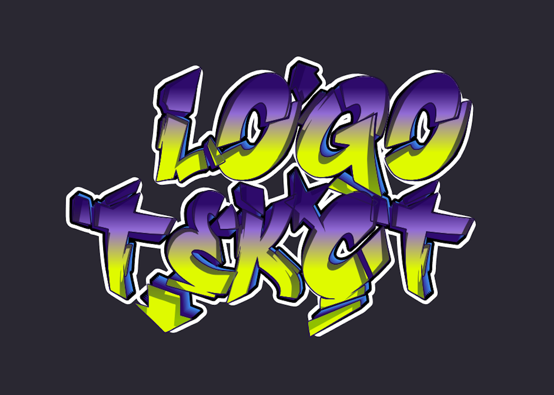 'Logo Text' - Яркий Граффити в Стиле 90-х
