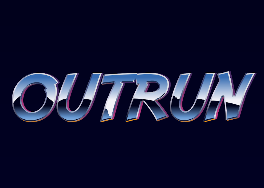 'Outrun' - 3D Текст в Стиле 'Synthwave'