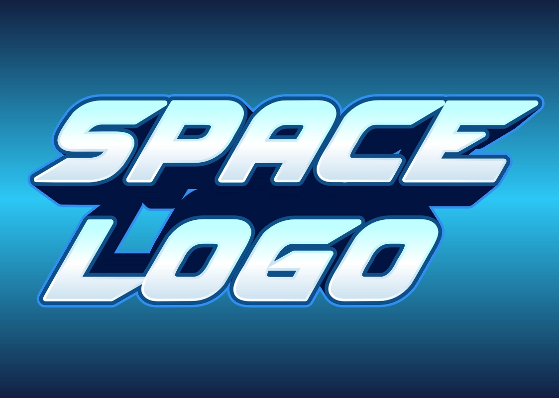 3д текст для космического объемного логотипа