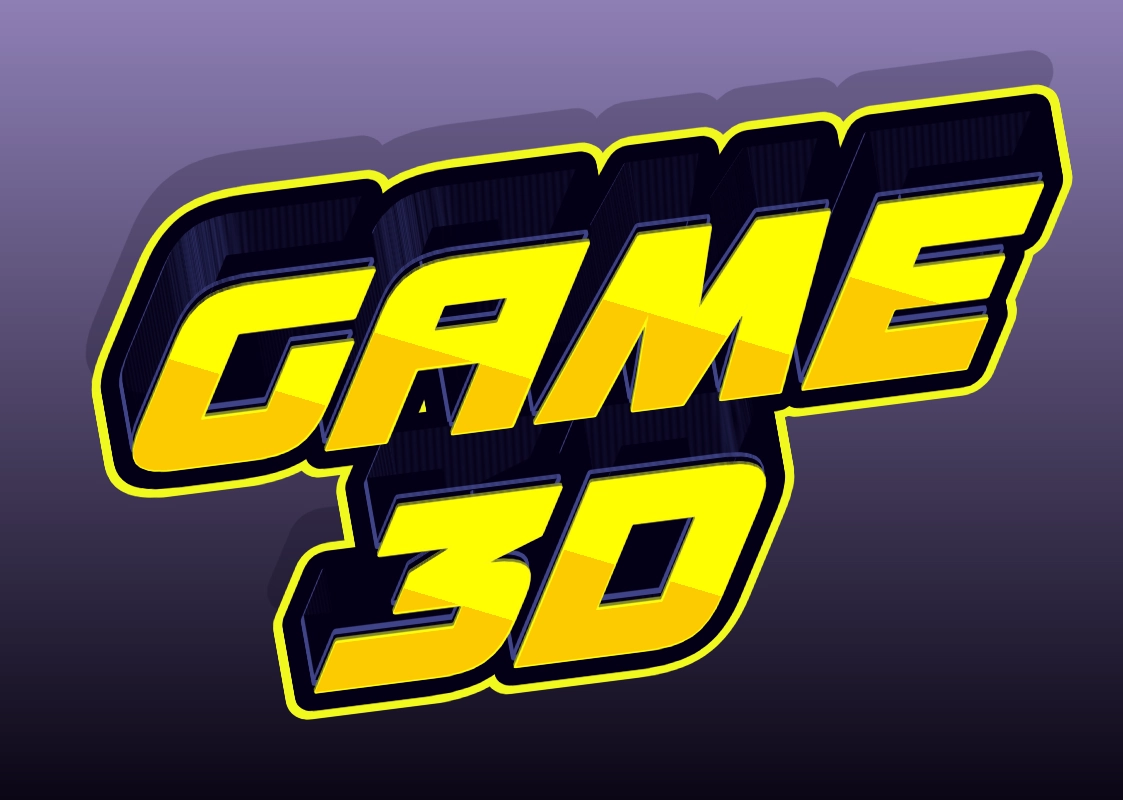 3Д логотип надпись в игровом стиле