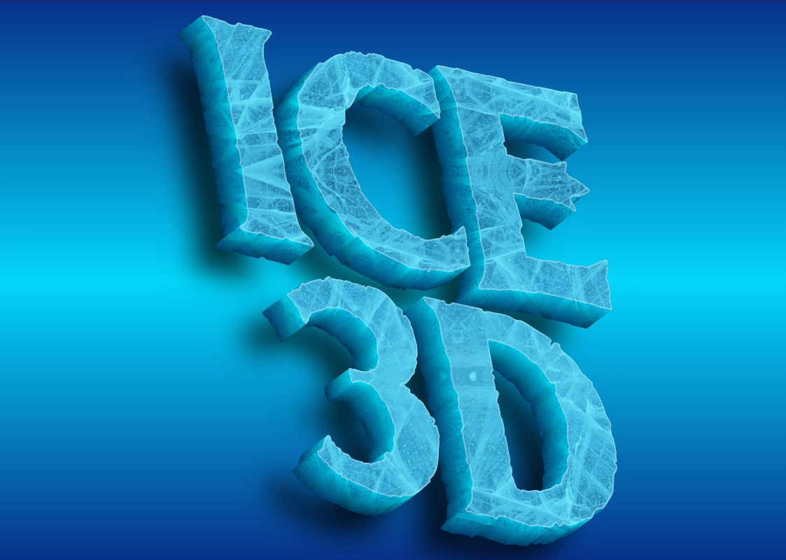 Ледяной 3д текст