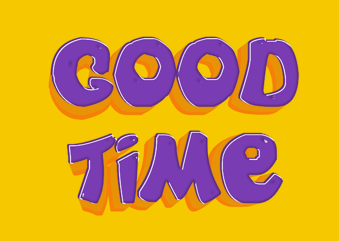 Объемный 3D-текст 'Good Time'