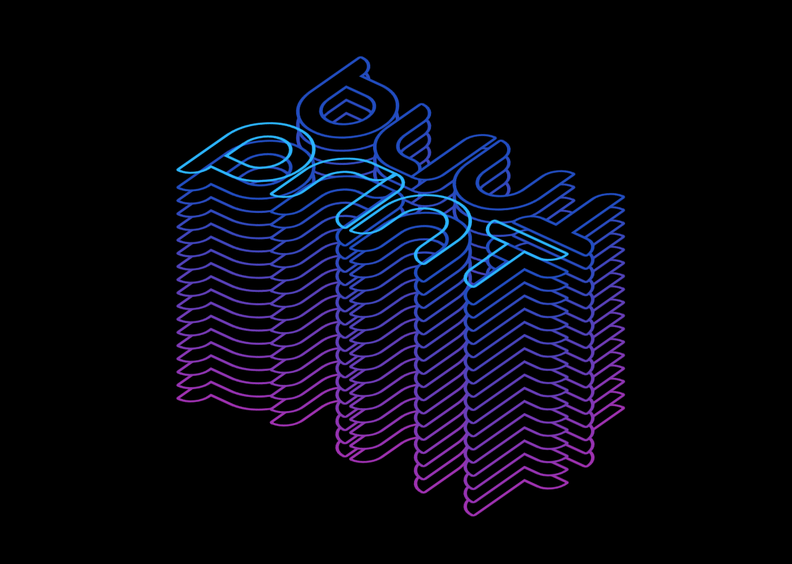 Абстрактные градиент линии в стиле кибер-арт 3д текст