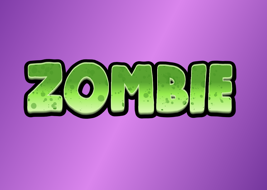 3D Текст 'Zombie' с эффектом заражения