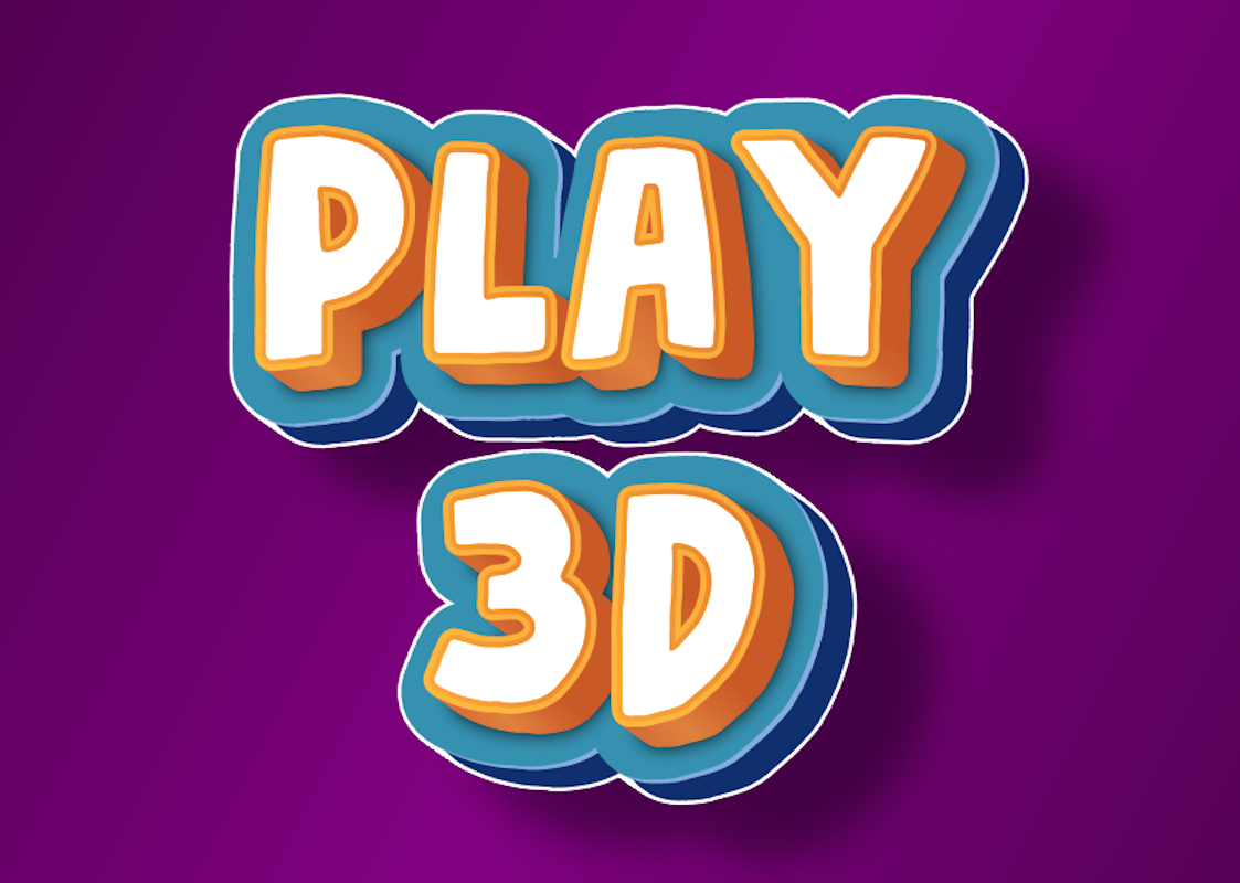 Весёлый 3D шрифт для игрового логотипа