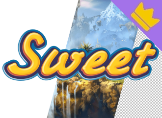 Текст на фото лого для канала sweet эффект шрифта