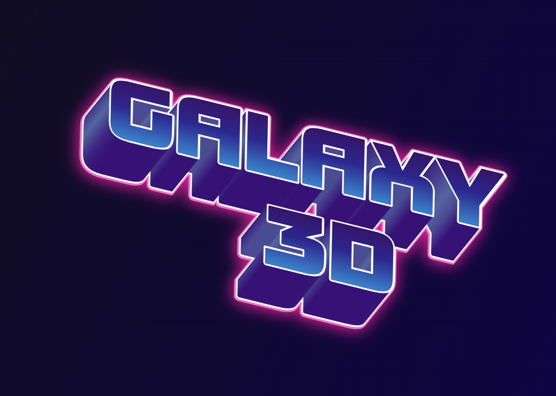 Ретро-футуризм: Текстовый эффект 'Galaxy 3D'